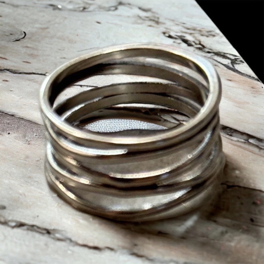 Elegant 925 Sterling Silver Wide Wrapped Ring Band